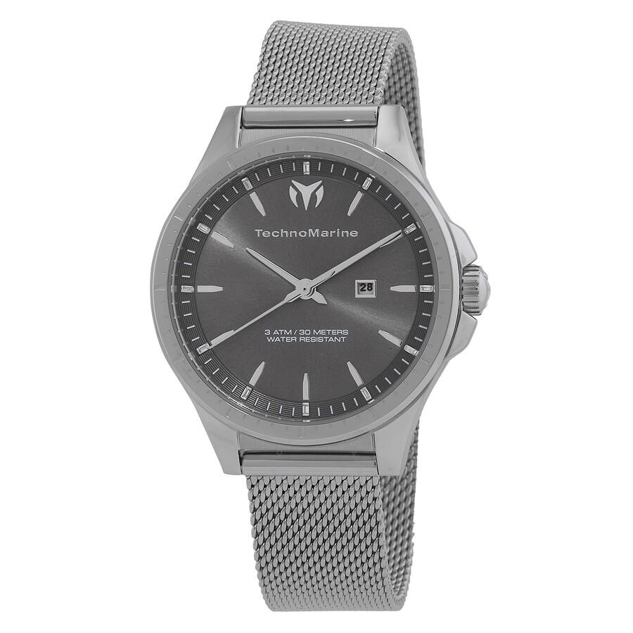 TechnoMarine MoonSun Date Quartz Charcoal Dial Ladies Watch TM-822033