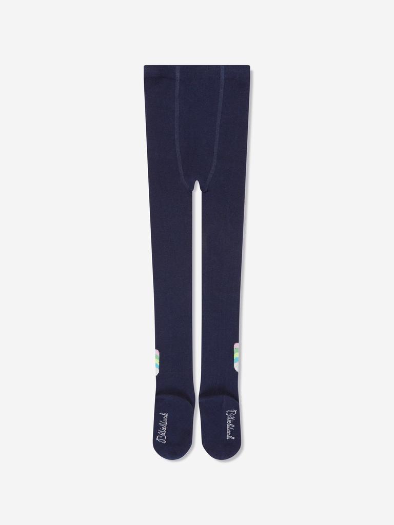 Billieblush Billieblush Girls Jacquard Heart Tights in Navy