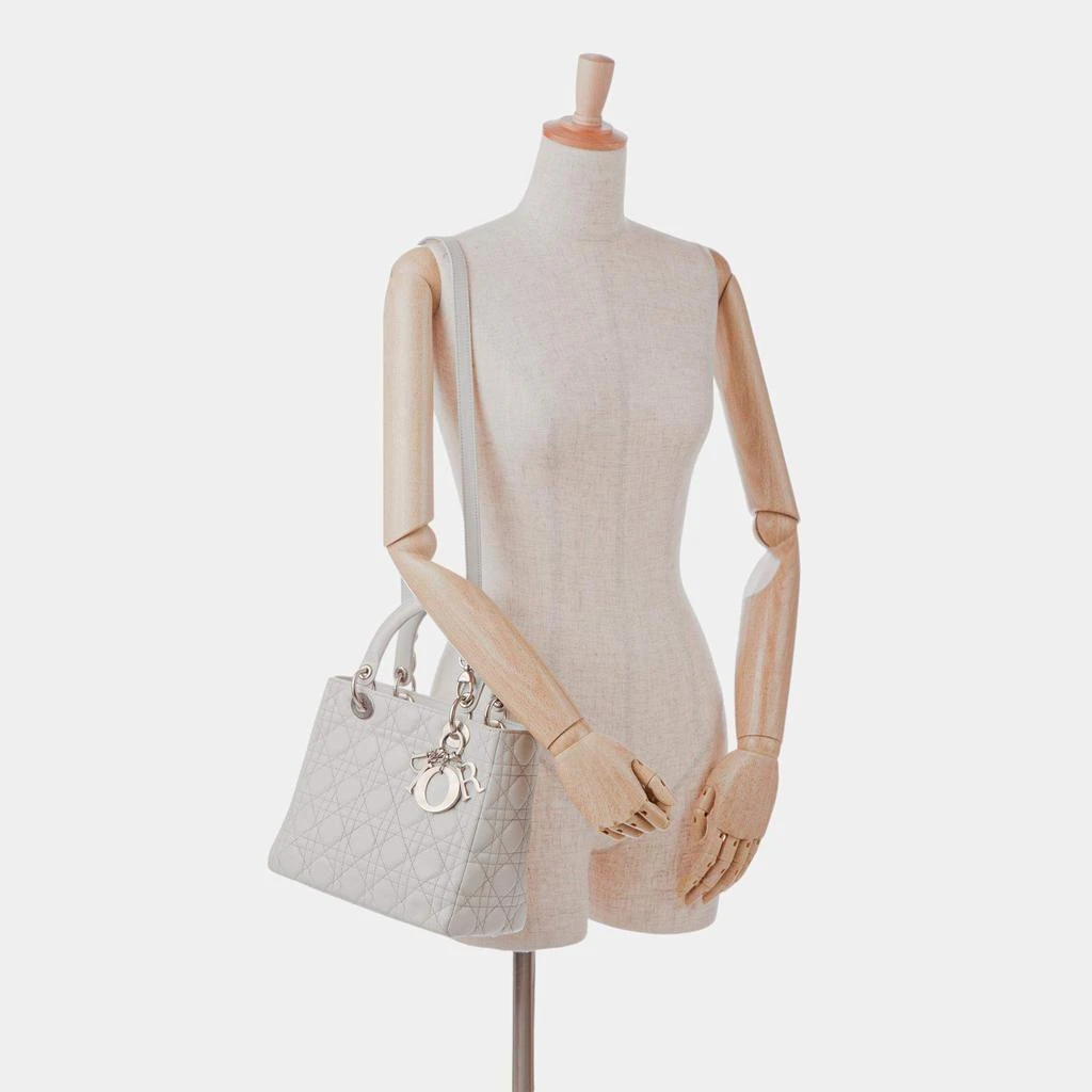 Dior Dior White Medium Lambskin Cannage Lady Dior 11