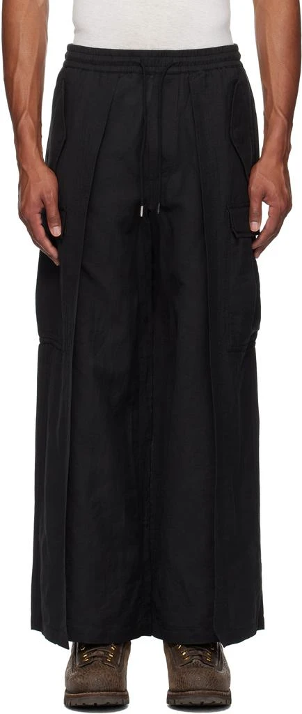 MAHARISHI Black 5329 Hakama Track Cargo Pants 1