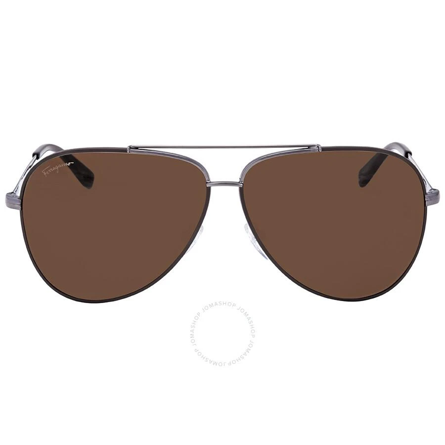 Salvatore Ferragamo Dark Brown Pilot Unisex Sunglasses SF131S 067 60 1