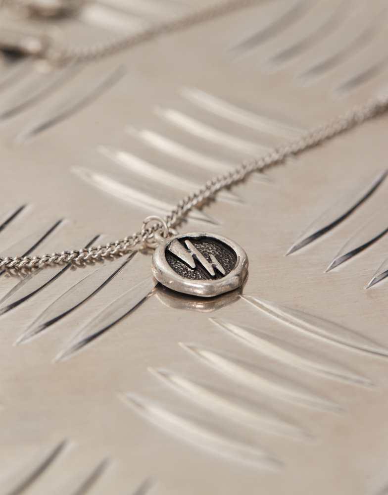 CLASSICS 77 Classics 77 lightning bolt coin pendant chain necklace in silver