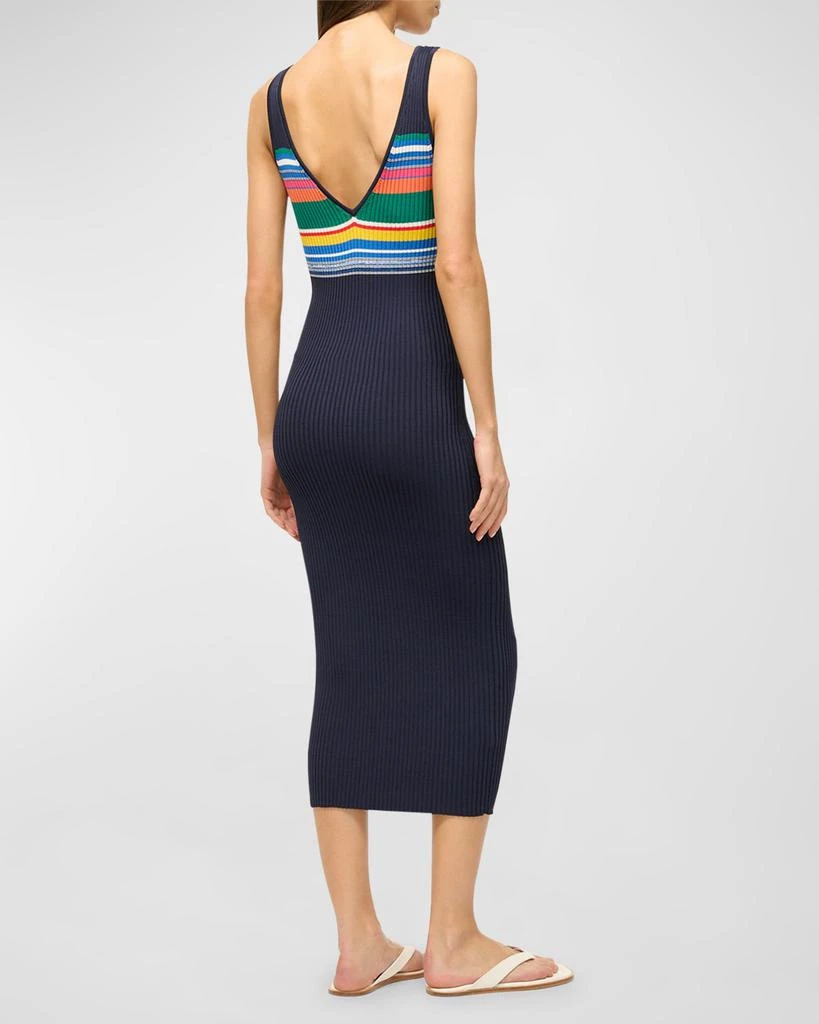Staud Dana Sleeveless Knit Multi-Stripe Midi Dress 3
