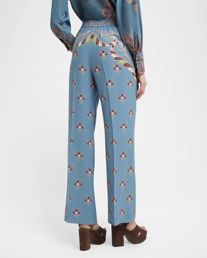 ETRO Largo Floral Paisley Silk Straight-Leg Pants 3