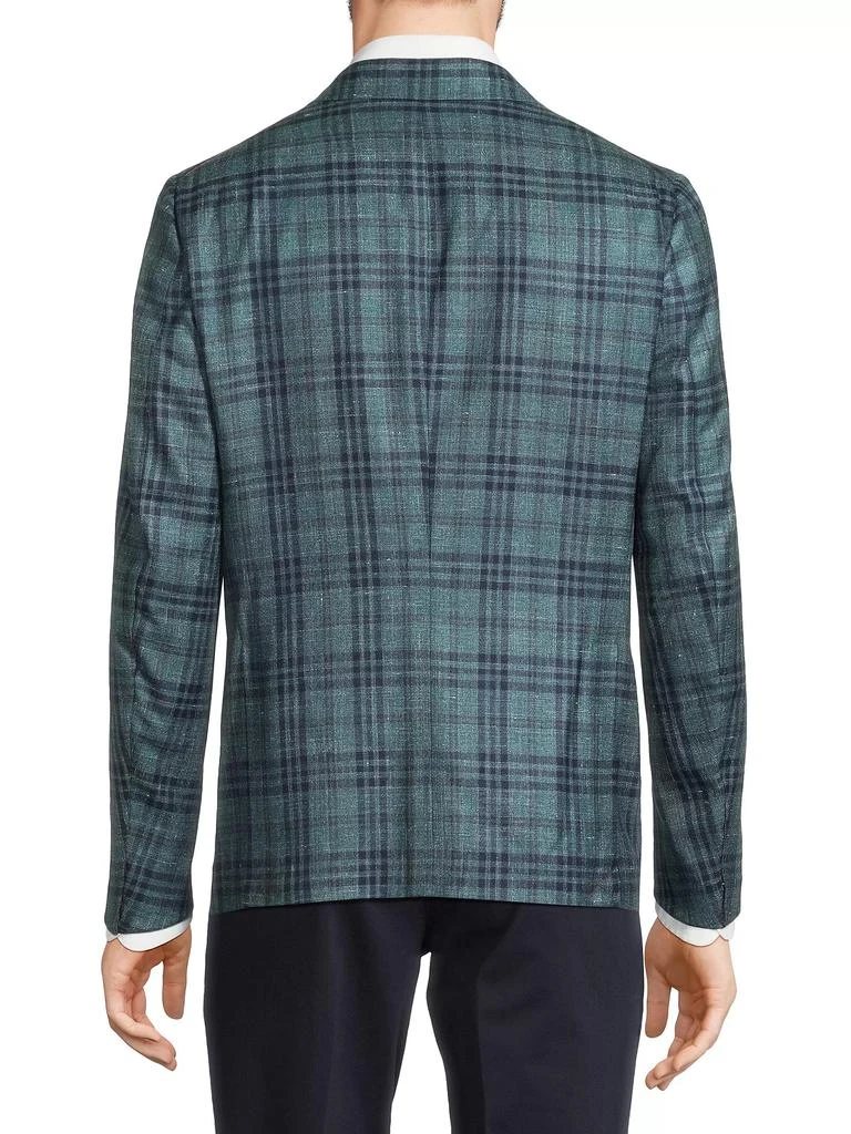 Isaia Check Wool-Blend Two-Button Blazer 5