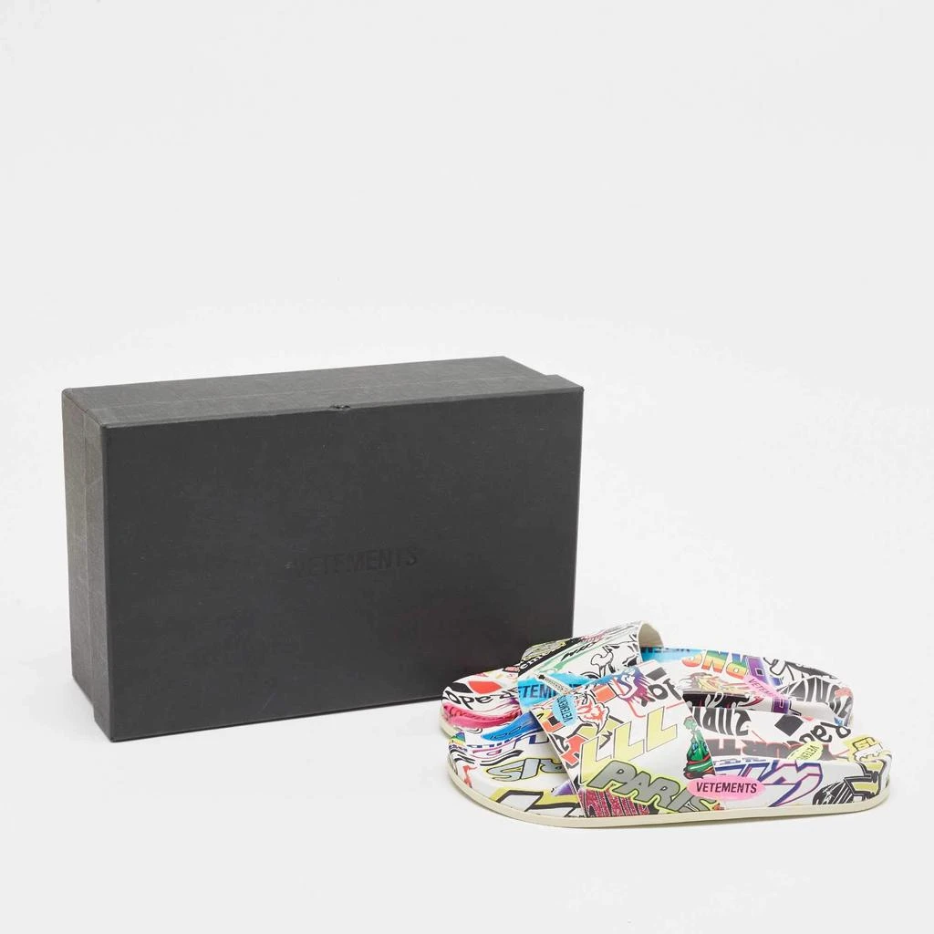 Vetements Vetements Multicolor Sticker Print Leather Pool Slides Size 36 9
