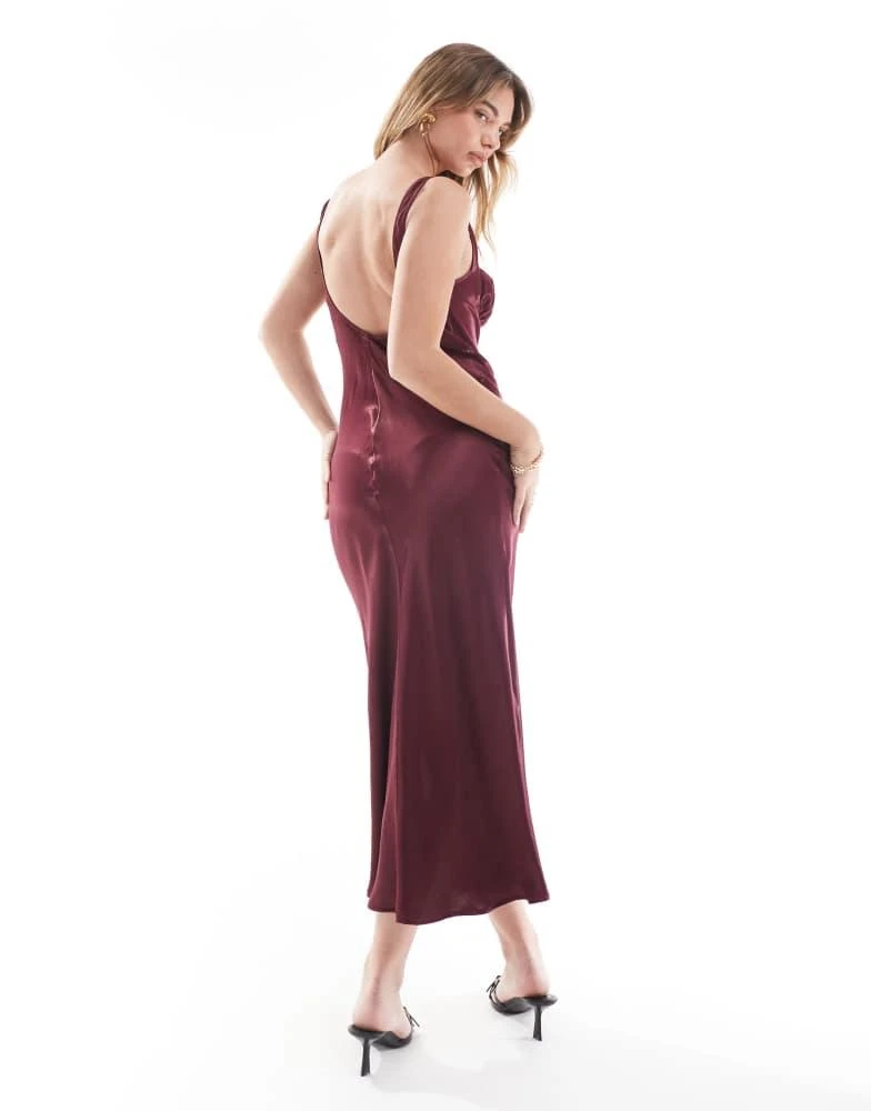 Shop ASOS DESIGN satin ruched bust midaxi dress in burgundy on Sale at  BeyondStyle  Get 74% Off ASOS DESIGN satin ruched bust midaxi dress in  burgundy with Limited-Time Flash Deals, Exclusive