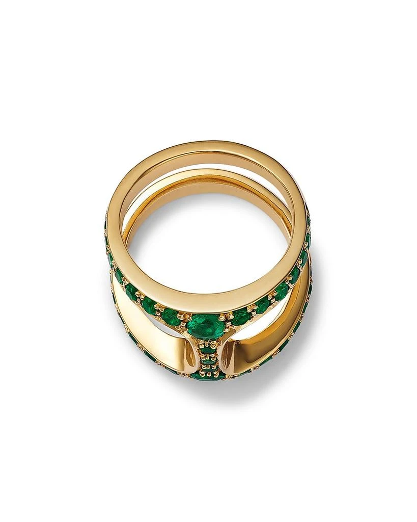 Hoorsenbuhs 18K Yellow Gold Brute Phantom Emerald Ring 3
