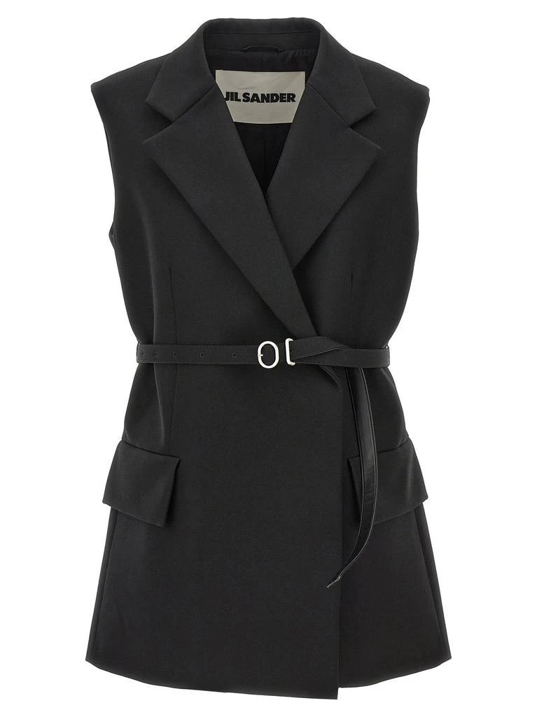 Jil Sander Jil Sander V-Neck Belted Vest from Cettire