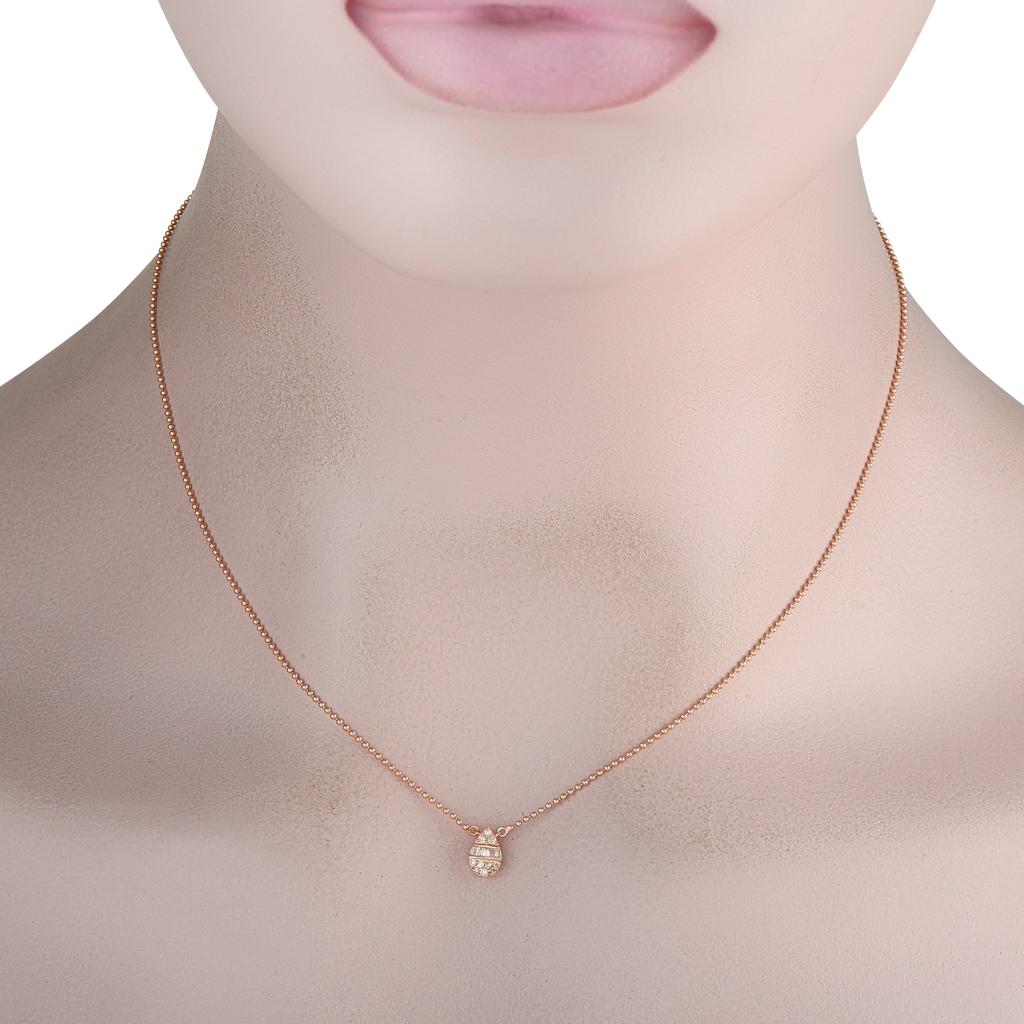 LB Exclusive 14K Rose Gold 0.11ct Diamond Necklace NK02102R