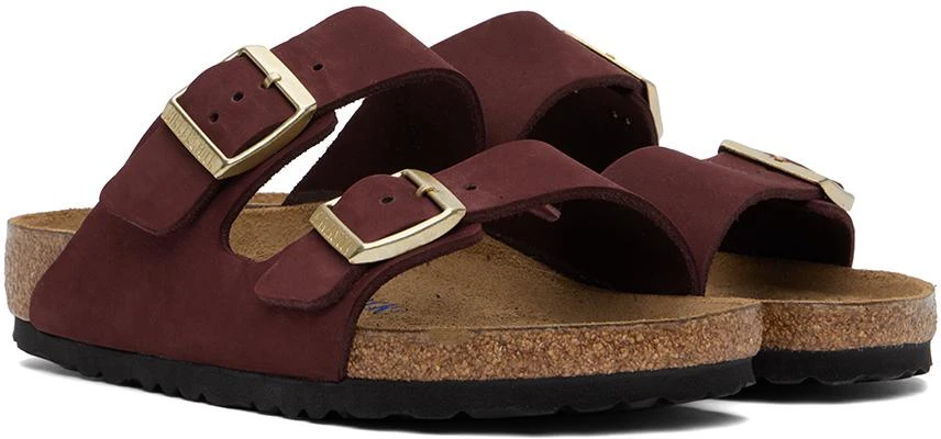 Birkenstock Burgundy Regular Arizona Soft Footbed Sandals 4