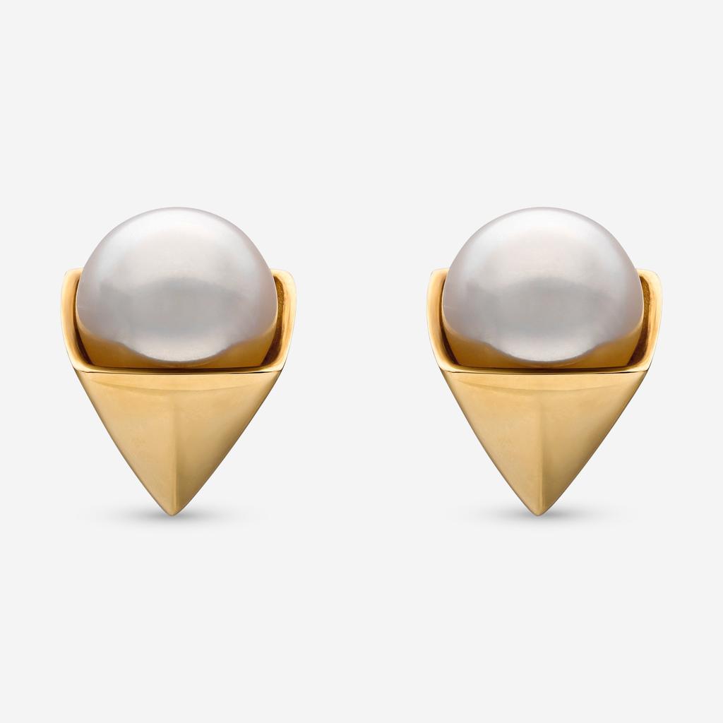 Assael Assael 18K Yellow Gold Japanese Akoya Cultured Pearl Stud Earrings EG-PY1.A