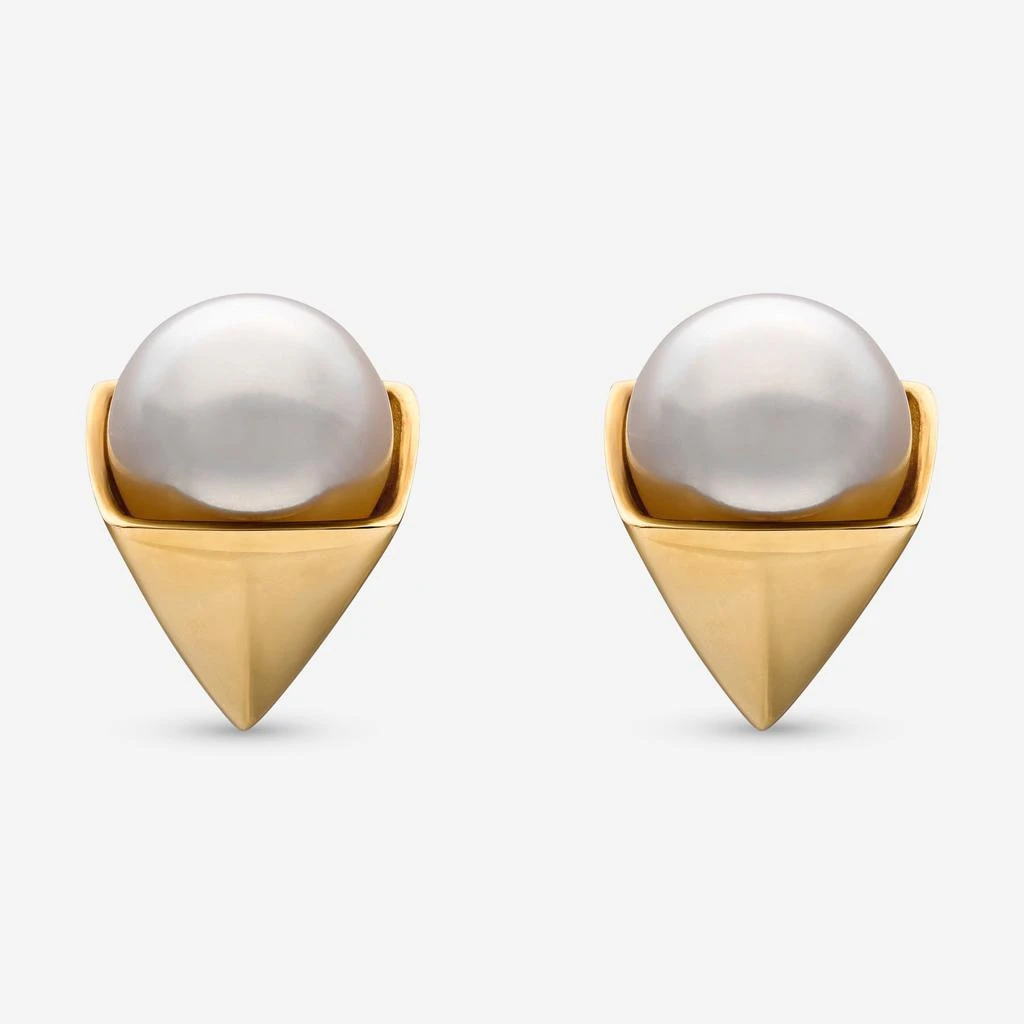 Assael Assael 18K Yellow Gold Japanese Akoya Cultured Pearl Stud Earrings EG-PY1.A 2