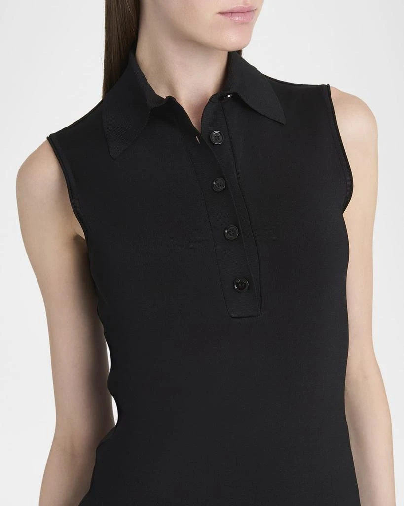 Salvatore Ferragamo Sleeveless Viscose Knit Polo Top 5