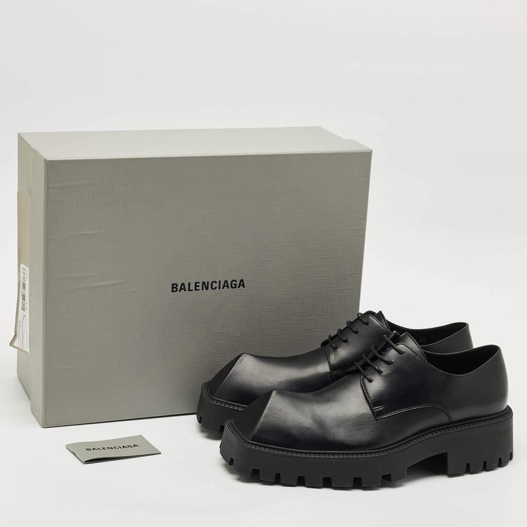 むろりん様用　BALENCIAGA RHINO DERBY SHOES 42 Shop Balenciaga Black Leather Rhino Derby Size 42 on Sale at