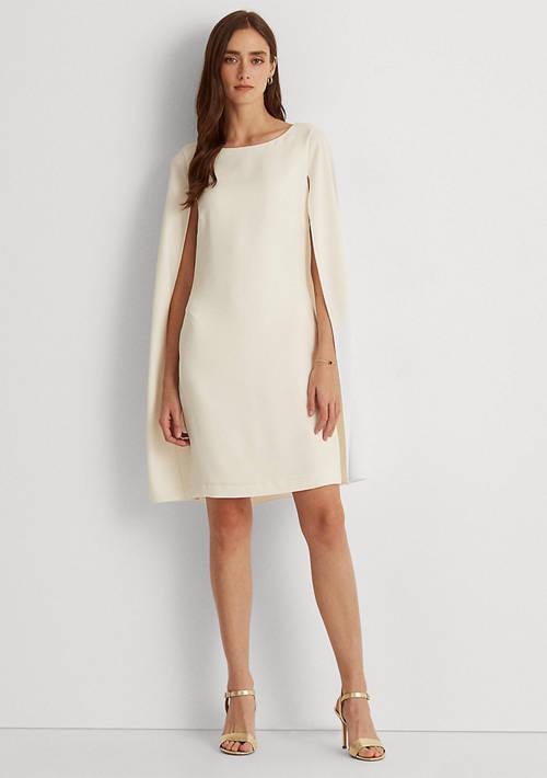 Lauren Ralph Lauren Ralph Lauren Cape Georgette Cocktail Dress MASCARPONE CREAM 14 Dresses Skirts Free Shipping BeyondStyle