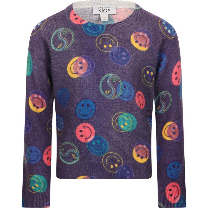 Autumn Cashmere Colorful smiles wool sweater in purple