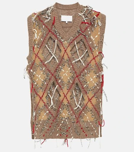 MAISON MARGIELA Jacquard wool-blend sweater vest 1