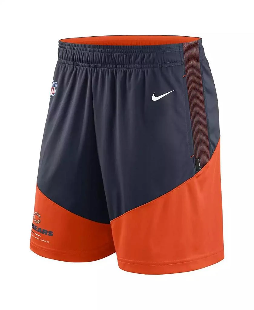 NIKE Men's Navy, Orange Chicago Bears Primary Lockup Performance Shorts 2