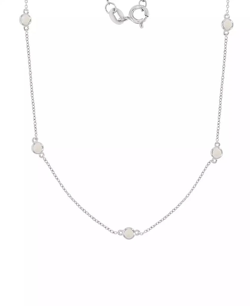 Macy
s Created Opal (0.35 ct. t.w.) Station Necklace in Rhodium Over Sterling Silver