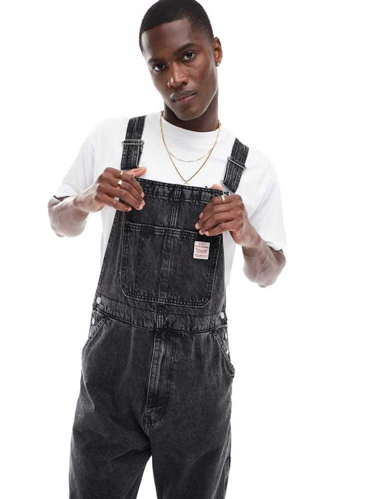 Levi's Levi's Workwear straight fit dungaree jeans in black 4