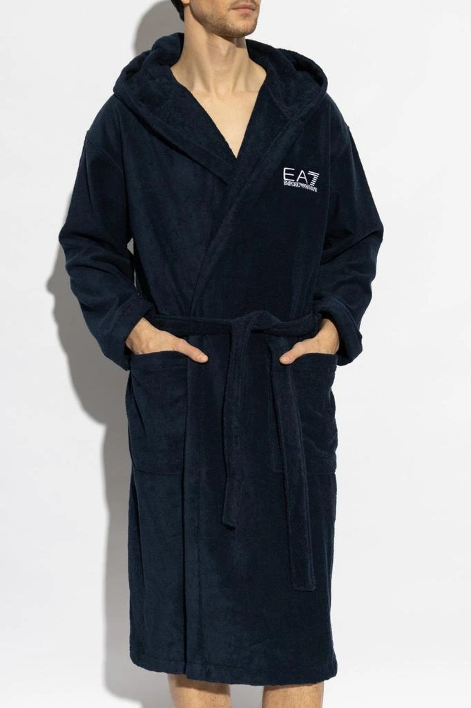 Emporio Armani Ea7 Emporio Armani Logo Hooded Robe 3