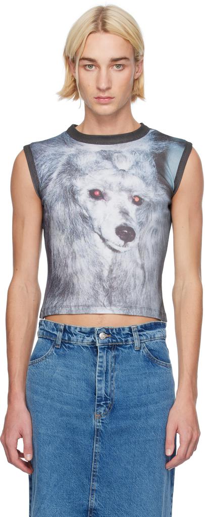Ashley Williams Gray Poodle Tank Top