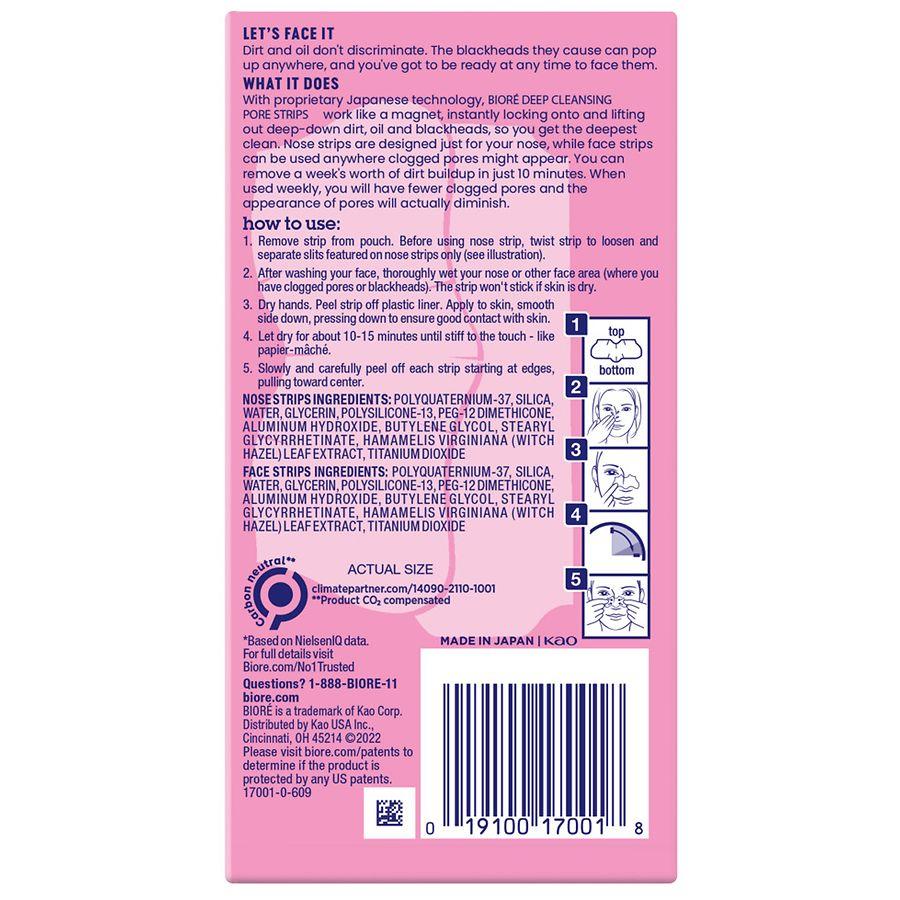 Biore Nose + Face Strips Unscented, Combo