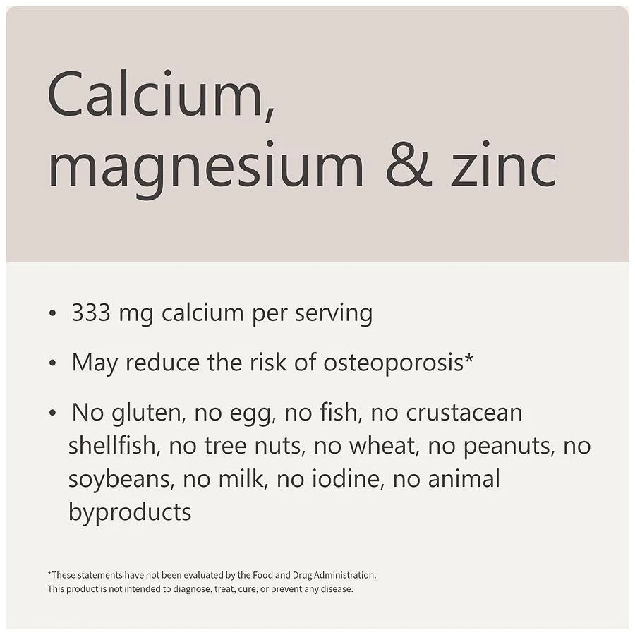 Walgreens Calcium 333 mg Magnesium & Zinc Tablets (250 days) 7