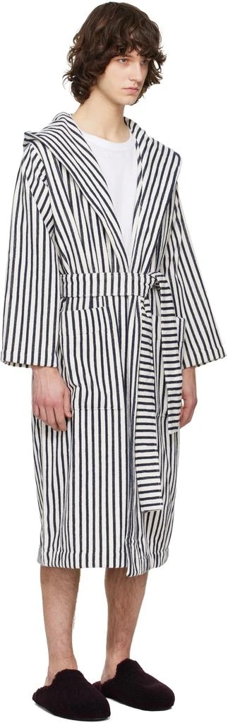 Tekla Off-White
Navy Terry Hooded Bathrobe 2