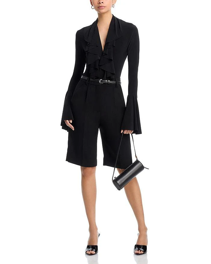 Norma Kamali Deep V Ruffle Bodysuit 2