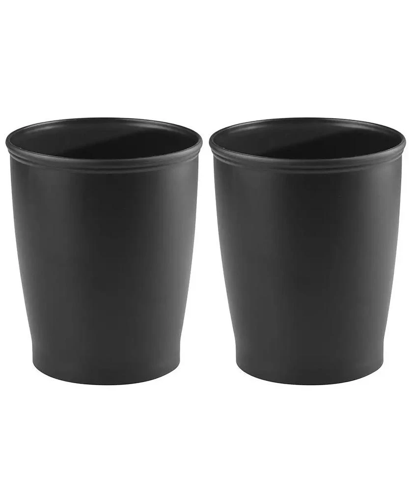 iDesign Round Plastic Bathroom Trash Cans - Set of 2 - Black - Made in USA 4