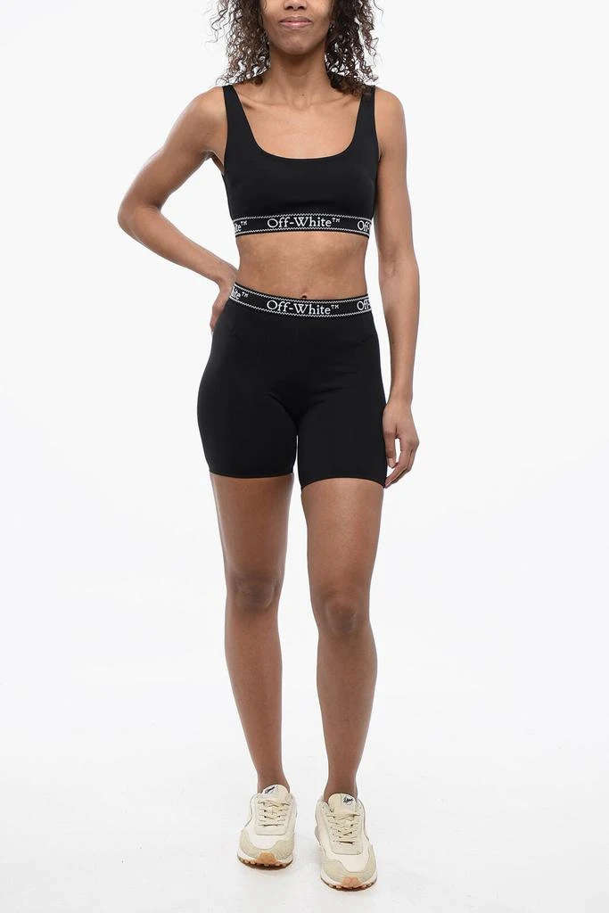 Off-White Off-White Biker Shorts with Logoed Elastic Band 4