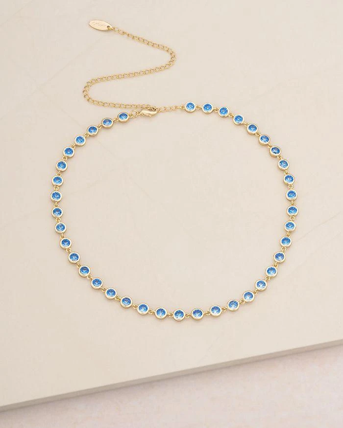 Ettika Jewelry Bezel-Set Link Necklace, 12"-15.5" 2