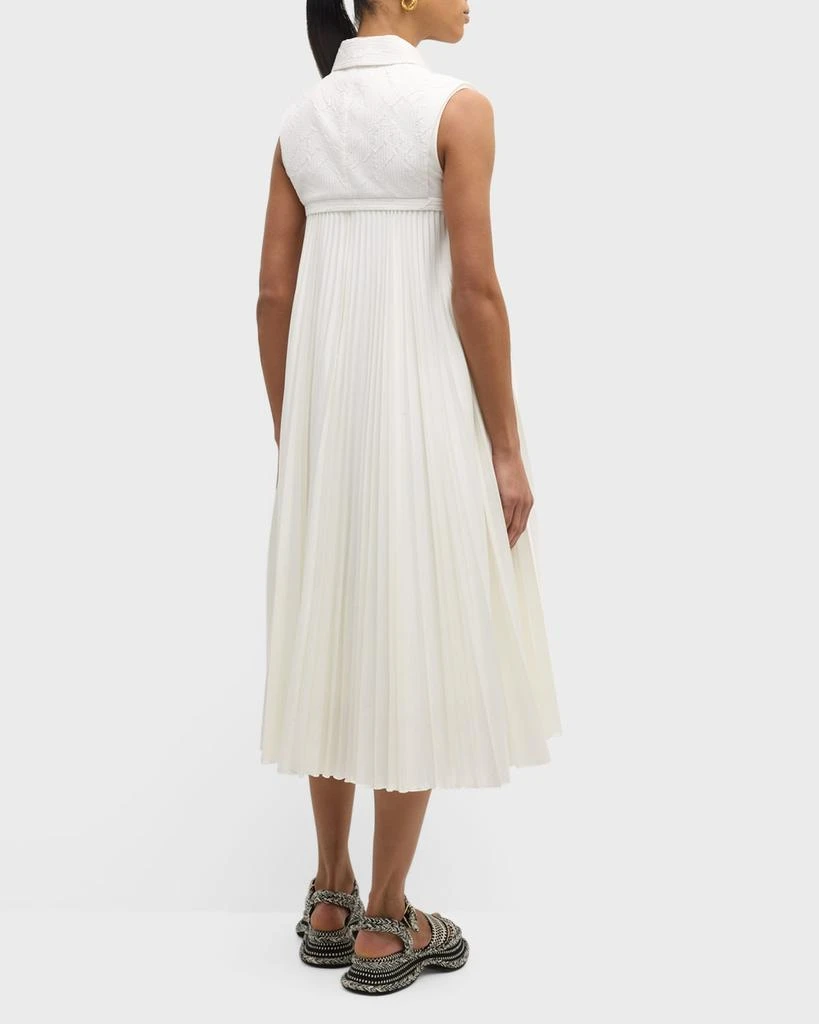 ADEAM Misty Pleated Midi Shift Dress With Removable Bib 6