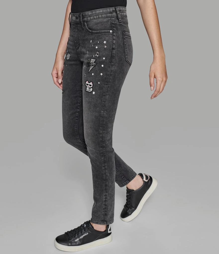 Karl Lagerfeld Paris WHIMSY PATCH GREY WASH JEANS 3