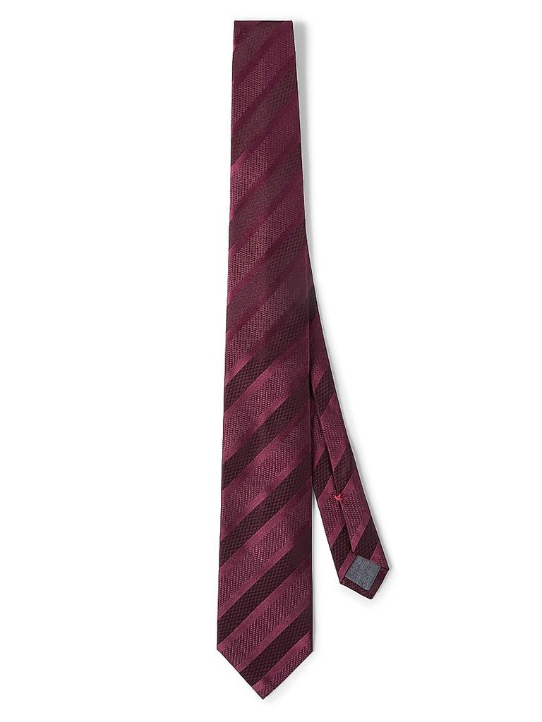 Brunello Cucinelli Texured Tone on Tone Stripe Silk Tie