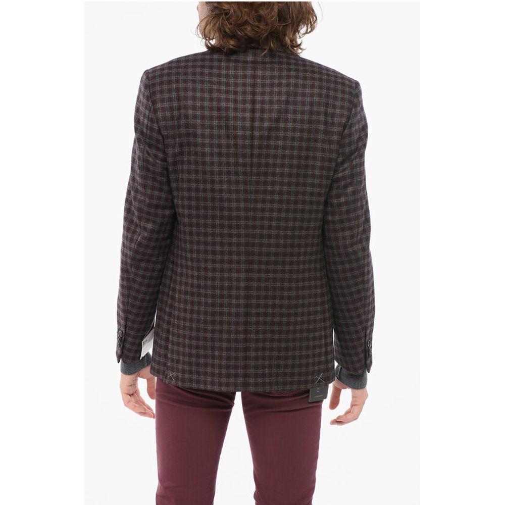 Corneliani CC Collection Virgin Wool Blazer with Check Men's Motif