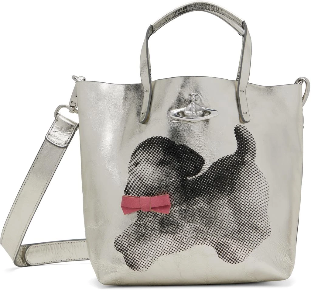 Vivienne Westwood Silver Small Studio Shopper Tote 1