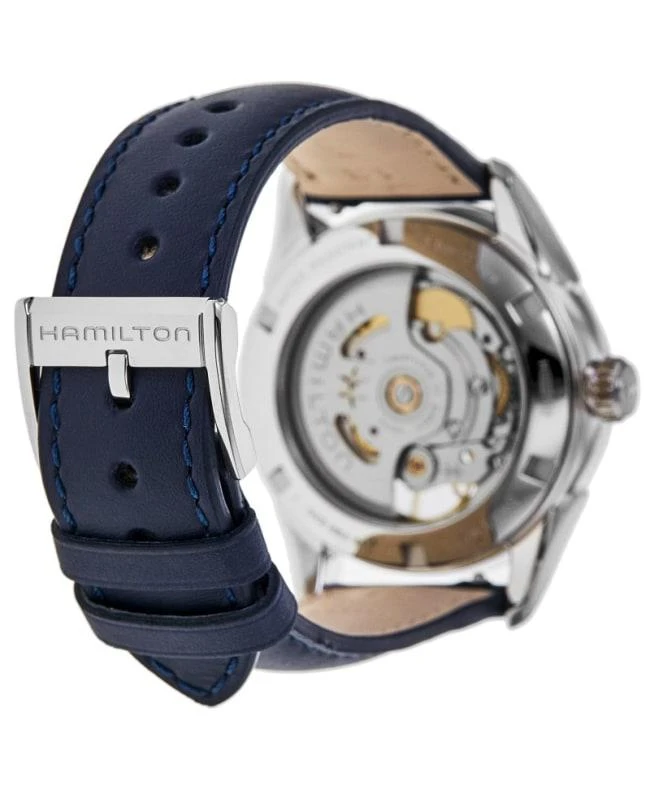 Hamilton Hamilton Jazzmaster Open Heart Blue Dial Leather Strap Women's Watch H32215642 4