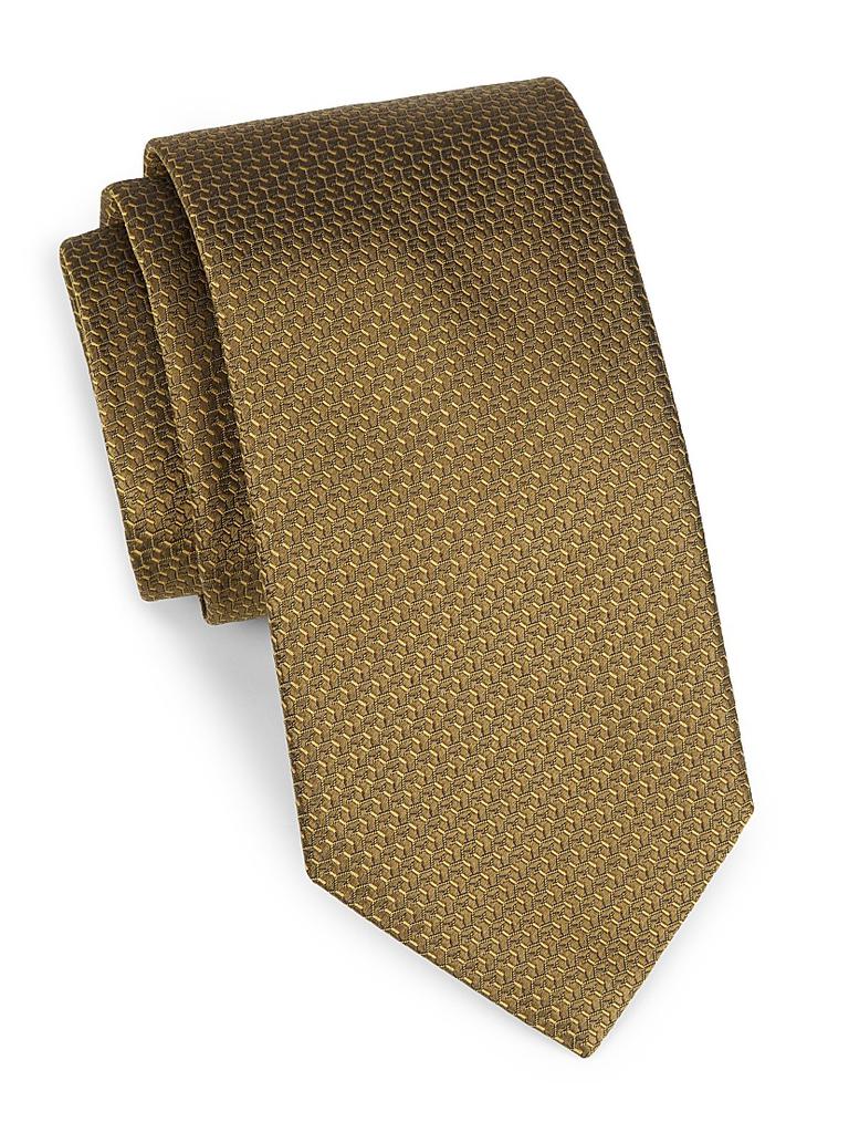 Canali Neat Gemotric Silk Tie