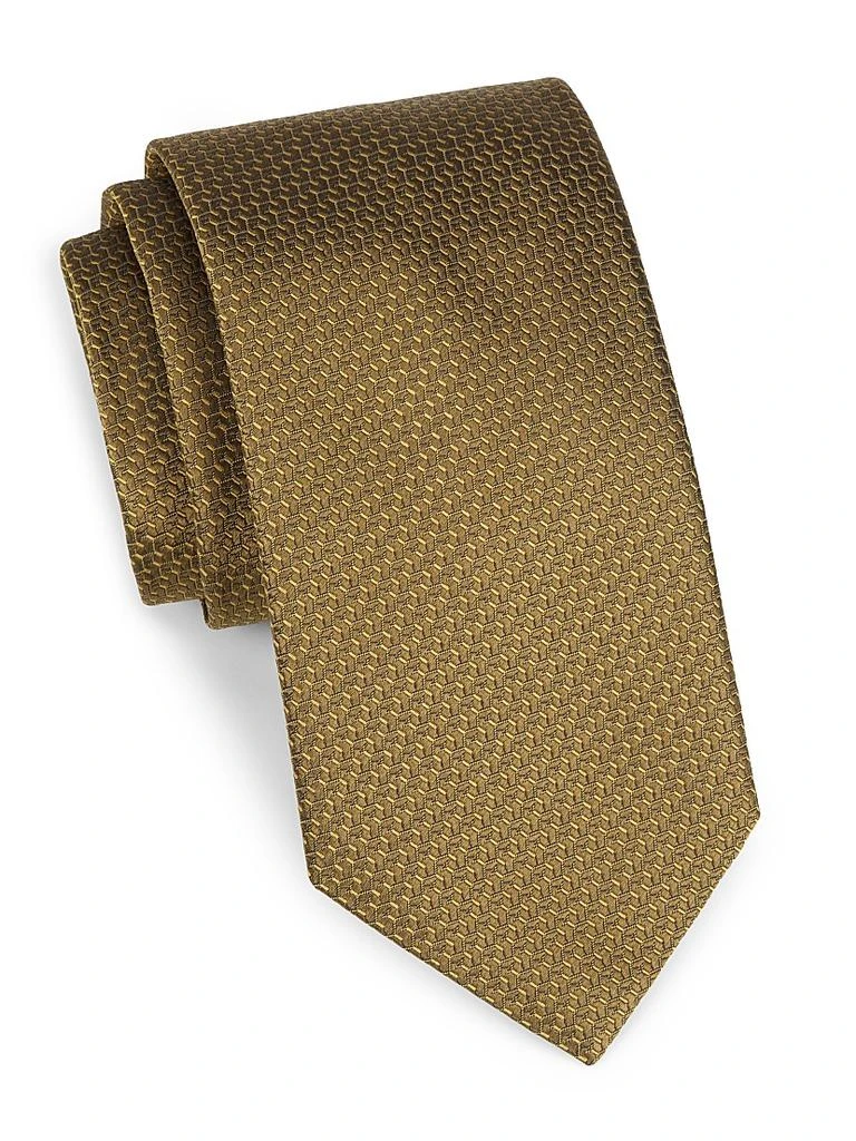Canali Neat Gemotric Silk Tie 1