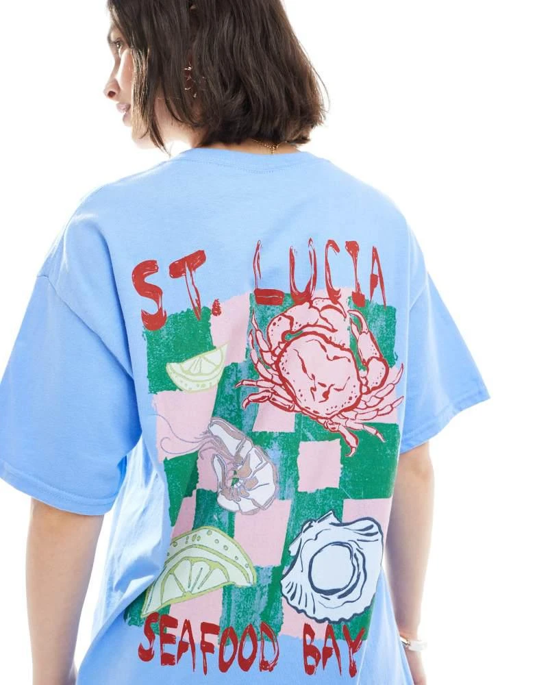 Miss Selfridge Miss Selfridge st lucia shell graphic tee in blue 4