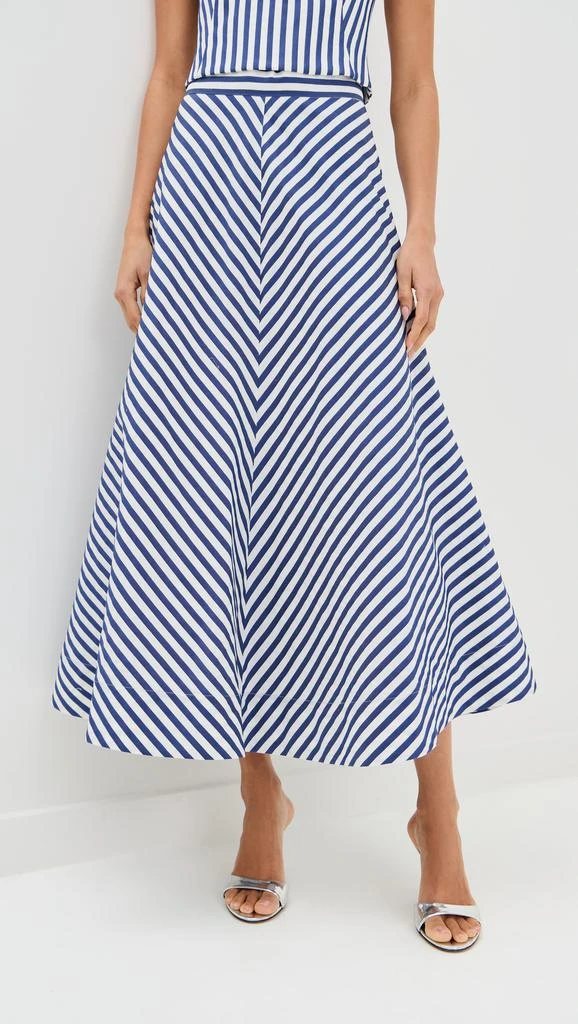 Rosie Assoulin Quartered A-Line Skirt in Awning Stripe 1