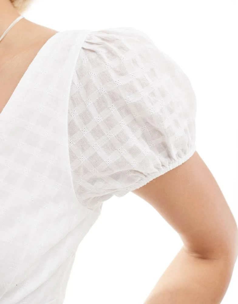HOLLISTER Hollister milkmaid short sleeve top in white 2