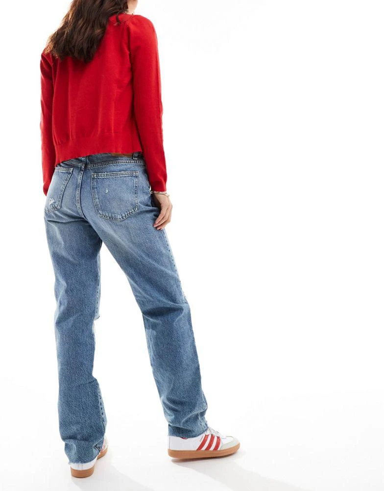 Cotton:On Cotton On original straight leg jeans in lake blue rips 4
