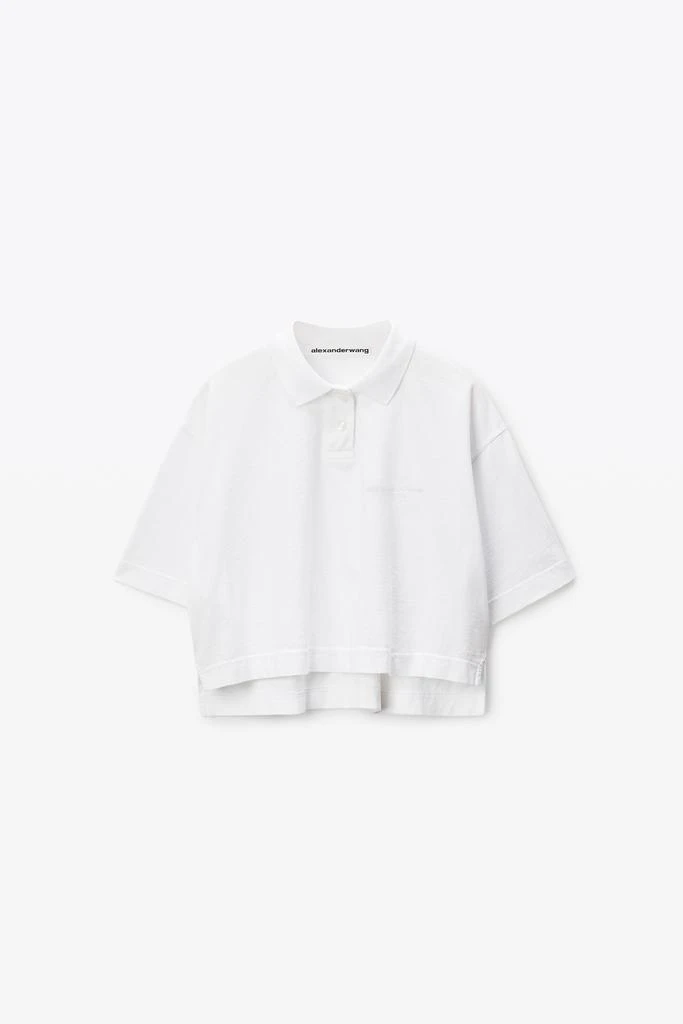 Alexander Wang White Logo Cropped Jersey Tee 2