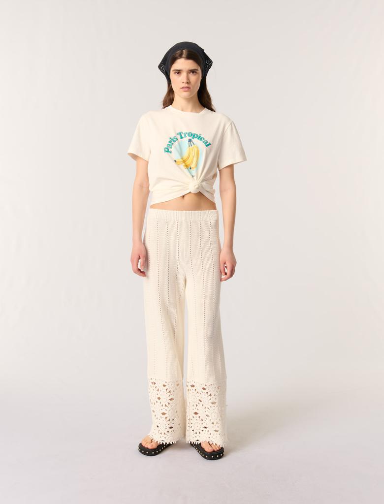 Maje Maje Woman's cotton Crochet trousers for Spring/Summer