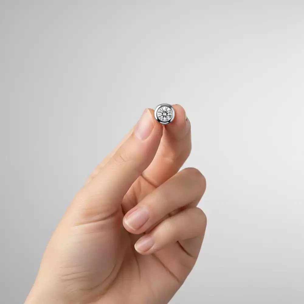 Stella Valentino Women
s Sterling Silver Lab-Grown Moissanite Stud Earrings 3