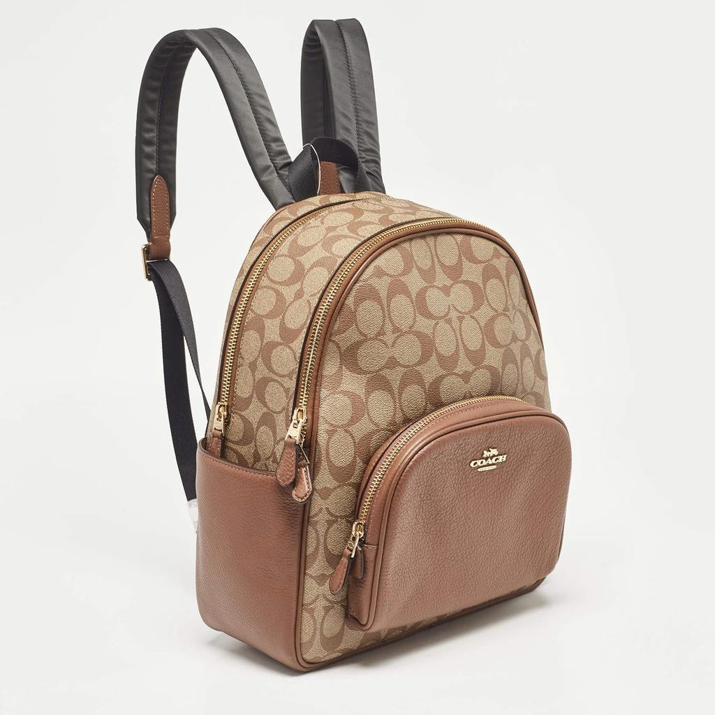 Coach Coach Brown/Beige Signature Coated Canvas and Leather Court Backpack 3